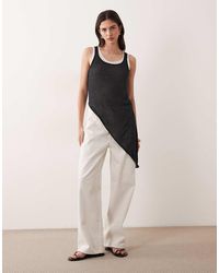 ASOS - Knit-look Double Layer Asymmetric Longline Tank Top - Lyst