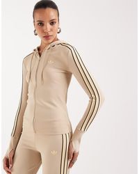 adidas Originals - Slim Fit Hooded Zip Up Jacket - Lyst