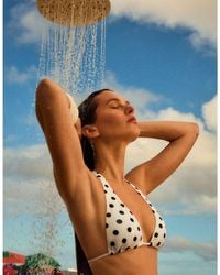 Bershka - Polka Dot Halter Bikini Top - Lyst