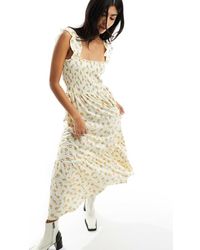 French Connection - Printed Shirred Body Maxi Dress - Lyst