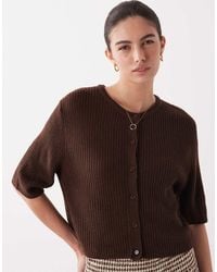 Brave Soul - Relaxed Fit Fisherman Knit Short Sleeve Cardigan - Lyst