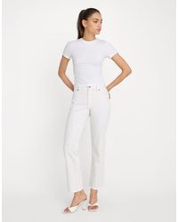 GOOD AMERICAN - Good Icon Straight Cropped Pearl Jeans - Lyst