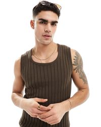 ASOS - Muscle Fit Lightweight Knitted Rib Scoop Neck Vest - Lyst