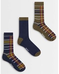 Barbour - 3 Pack Tartan Check Socks Gift Box - Lyst