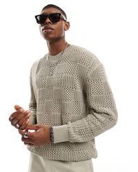 Pull&Bear - Textured Knitted Jumper - Lyst