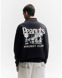 Pull&Bear - Felpa Con Zip Corta E Grafica Dei Peanuts - Lyst