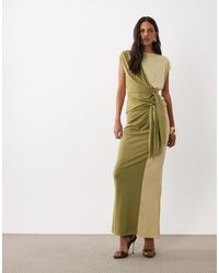 ASOS - Co-ord Colour Block Sarong Skirt With Drape Tie Front - Lyst