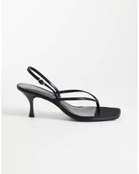 Mango - Strappy Toe Post Heeled Sandals - Lyst