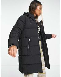 ONLY - Longline Padded Hooded Coat - Lyst