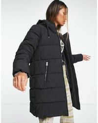 ONLY - Cappotto Taglio Lungo Imbottito Con Cappuccio - Lyst