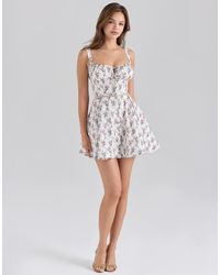 House Of Cb - Calia Print Stretch Cotton Mini Dress - Lyst