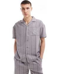Denim Project - Co-ord Short Sleeve Revere Collared Linen Blend Shirt - Lyst