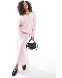 Pieces - – flauschiger maxi-strickrock - Lyst
