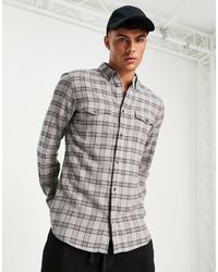 French Connection - Long Sleeve 2 Pocket Check Flannel Shirt - Lyst