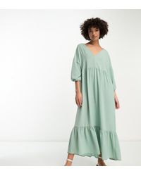 ASOS - Asos Design Tall Chuck On Smock Midi Dress - Lyst