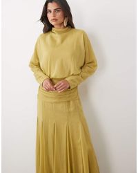 ASOS - Chiffon Shirred Waist Panel Godet Maxi Dress - Lyst