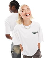 Collusion - Unisex - t-shirt bianca con logo stile college - Lyst