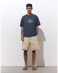 Pull&Bear - Pantaloncini Bermuda Color Sabbia Stampati - Lyst