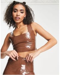 Commando - Co-ord Faux Leather Patent Crop Top - Lyst