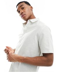 ASOS - Regular Smart Linen Shirt With Penny Collar - Lyst