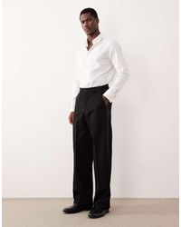 ASOS - Nette Smokingbroek Met Wijde Pijpen En Streep Aan De Zijkant - Lyst
