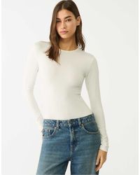 Stradivarius - Body Van Polyamide Met Lange Mouwen - Lyst