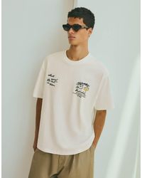 Bershka - Relaxed Fit Printed T-shirt - Lyst