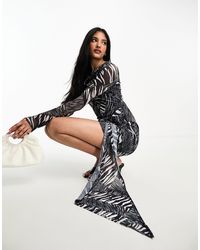Annorlunda - Digital Zebra Print Bandage Mini Dress - Lyst