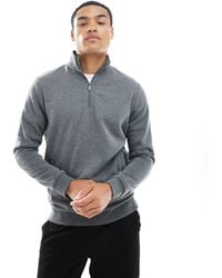 Brave Soul - Pull en maille à col cheminée zippé - anthracite - Lyst
