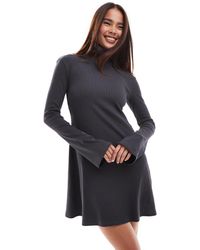 ASOS - Ribbed Roll Neck Mini Dress - Lyst