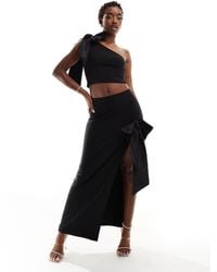 ASOS - Co-ord Maxi Skirt With Extreme Split And Bow Detail - Lyst
