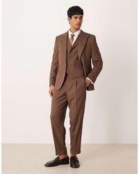 ASOS - Relaxed Tapered Wool Look Suit Trousers - Lyst