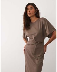 Mango - T-shirt Dress With Twist Detail - Lyst