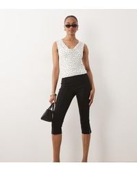 ASOS - Asos Design Tall Bengaline Side Slit Capri Pants - Lyst
