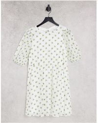 Envii Buttercup Puff Sleeve Mini Dress - White