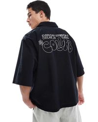 ASOS - Oversized Recht Overhemd Met Print Op De Achterkant - Lyst