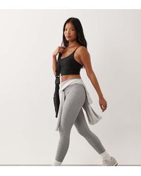 4505 - Petite Seamless Baby Rib Wrap Back High Waist Gym Leggings - Lyst