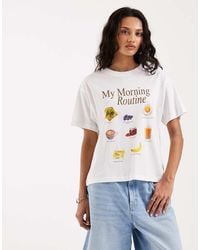 JJXX - Oversized T-shirt With Breakfast Print - Lyst