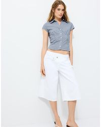 Stradivarius - Short Sleeve Under-bust Seam Shirt - Lyst