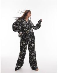 TOPSHOP - – pyjama mit hemd und hose aus satin - Lyst