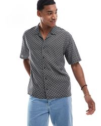 Threadbare - Short Sleeve Printed Revere Collar Shirt - Lyst