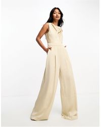 French Connection - Cowl Neck Wide Leg Jumpsuit - Lyst