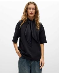 Object - Tibi Jersey Oversized High Neck 2/4 Sleeves Stretch Drop Shoulder Top - Lyst