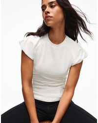 Bershka - T-shirt mit ballonärmeln und raglanärmeln - Lyst