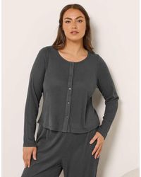 Yours Clothing - Jersey Ribbed Cardigan - Lyst
