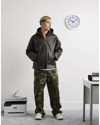 River Island - Regular Fit Camo Print Cargo Trousers - Lyst