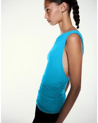 Pull&Bear - Top Met Plooien En Asymmetrische Zoom - Lyst