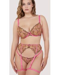 Playful Promises - Spank Me & Nude Custom Embroidery Suspender Belt - Lyst