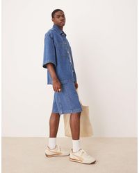 ASOS - Co-ord Long Length Denim Jort With Seam Detailing - Lyst
