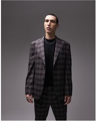 TOPMAN - Skinny Two Button Fabric Interest Check Suit Jacket - Lyst